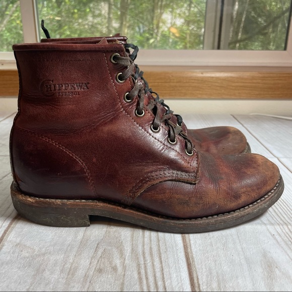 Chippewa Shoes | Chippewa Men's Ellison 6 #20065 Apache Brown Leather Work Boot 9 D Lace-Up USA | Color: Brown | Size: 9 | Pm-89171656's Closet